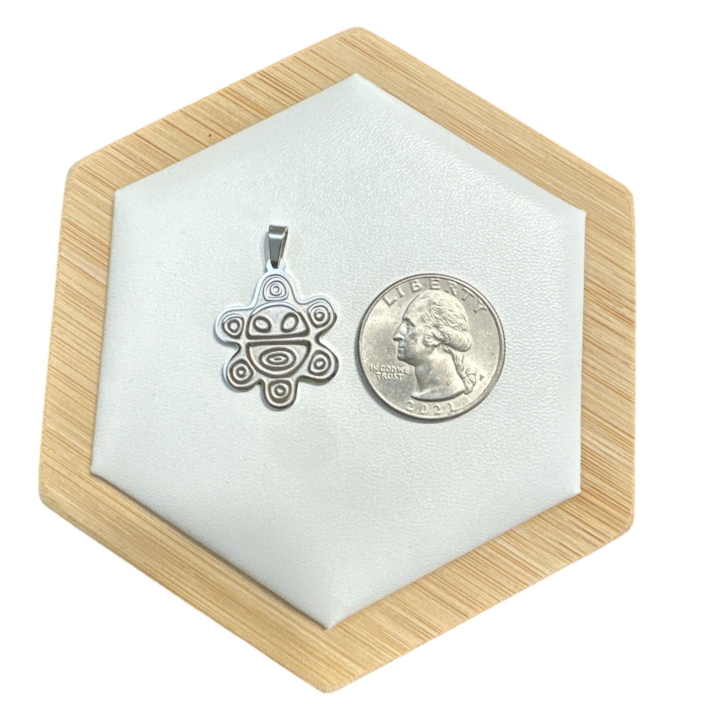 Collar Sol Taino Plateado (Mediano)