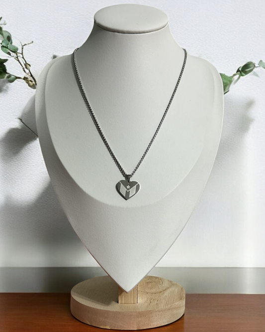 Bandera Corazón Plateada