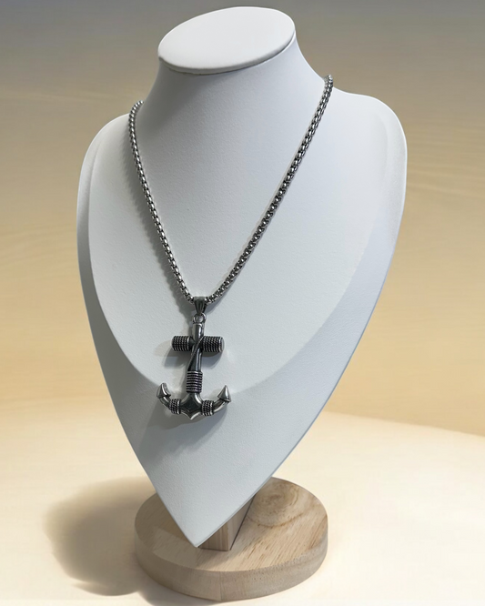 Collar Ancla en Plateado