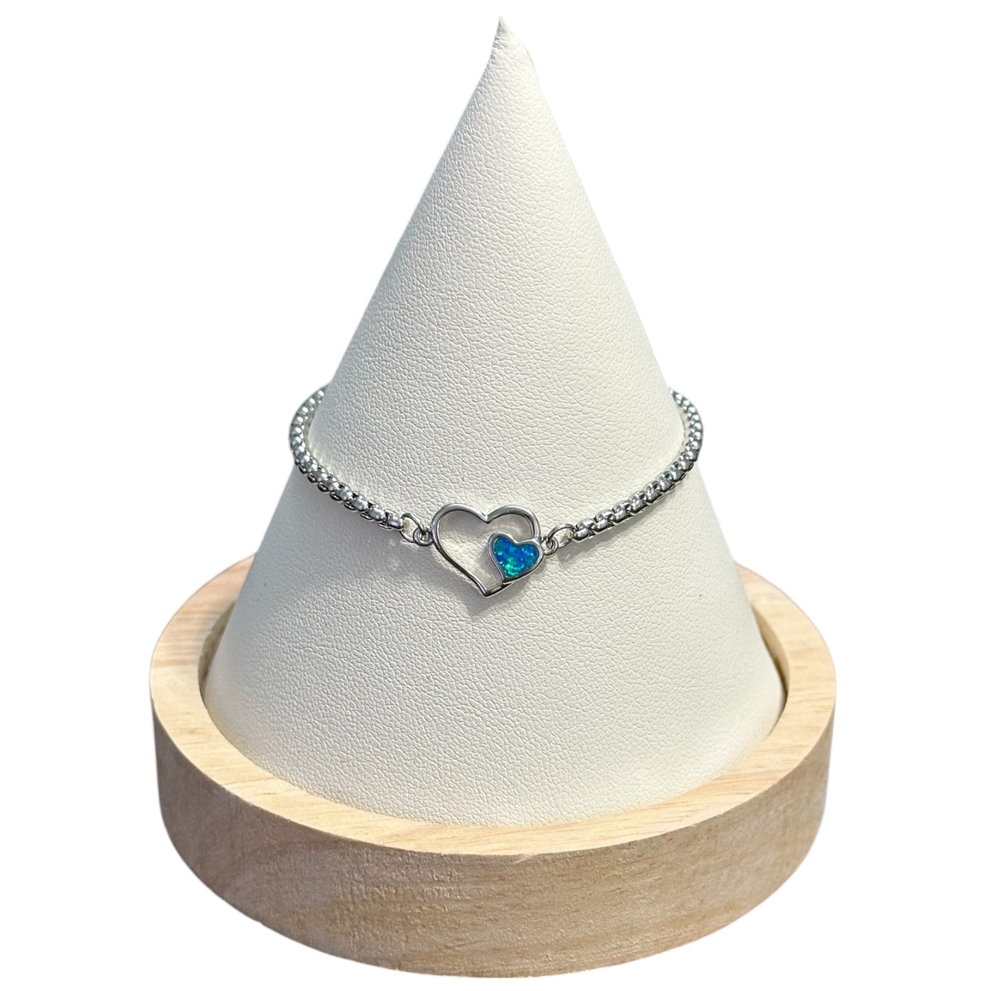 Pulsera  Corazón en Plateada