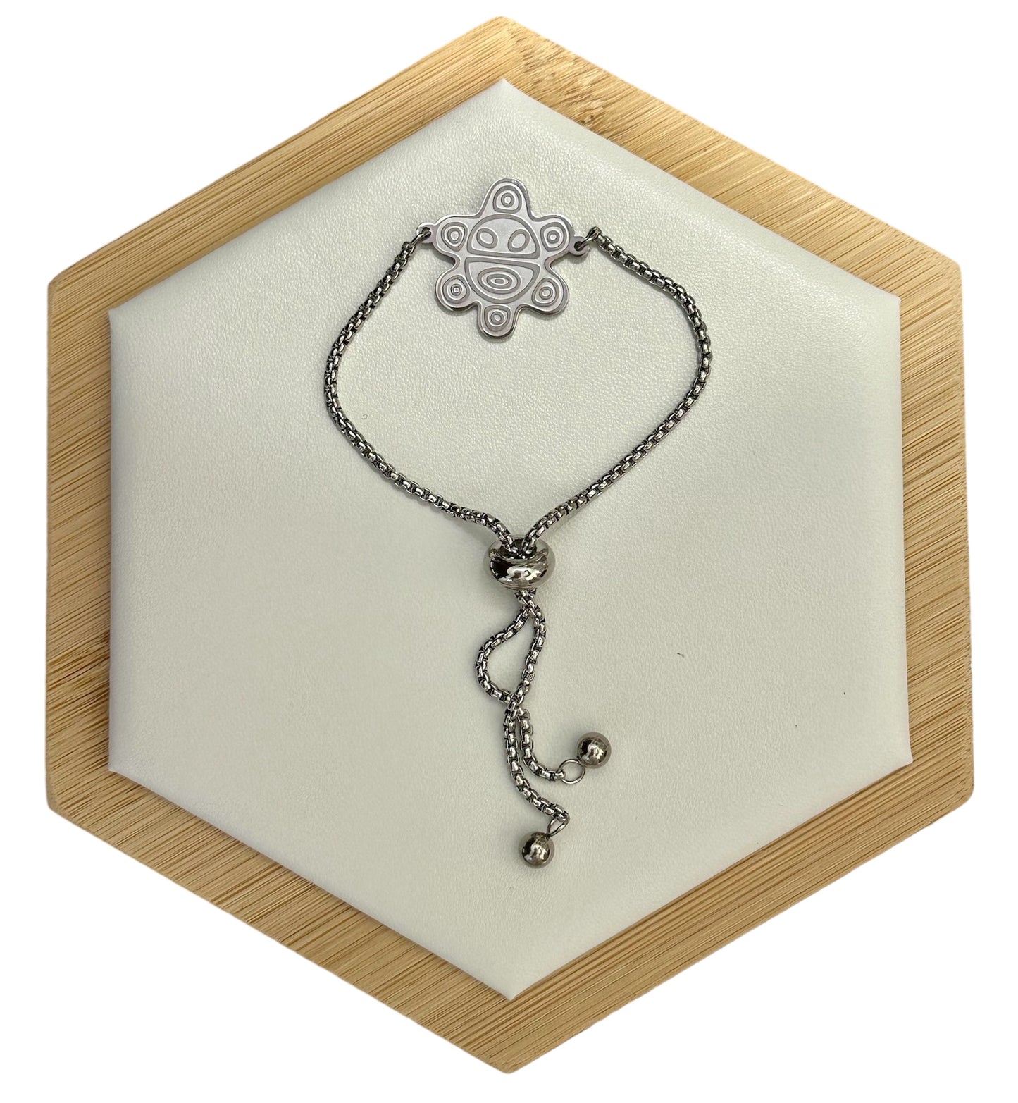 Pulsera Sol Taino Plateada