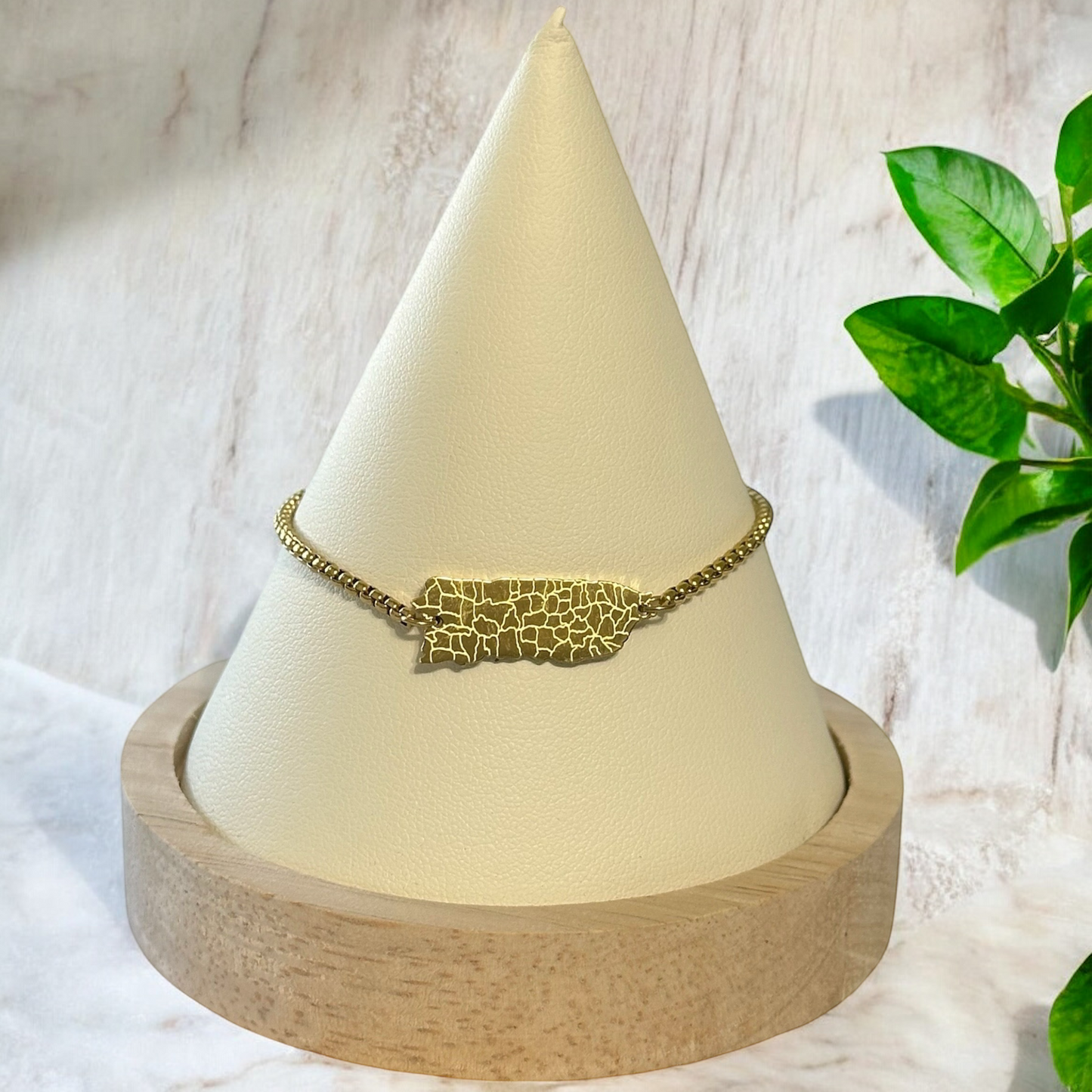 Pulsera Mapa con Pueblos Divididos Doradas