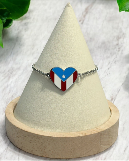 Pulsera Corazón Color Plateada