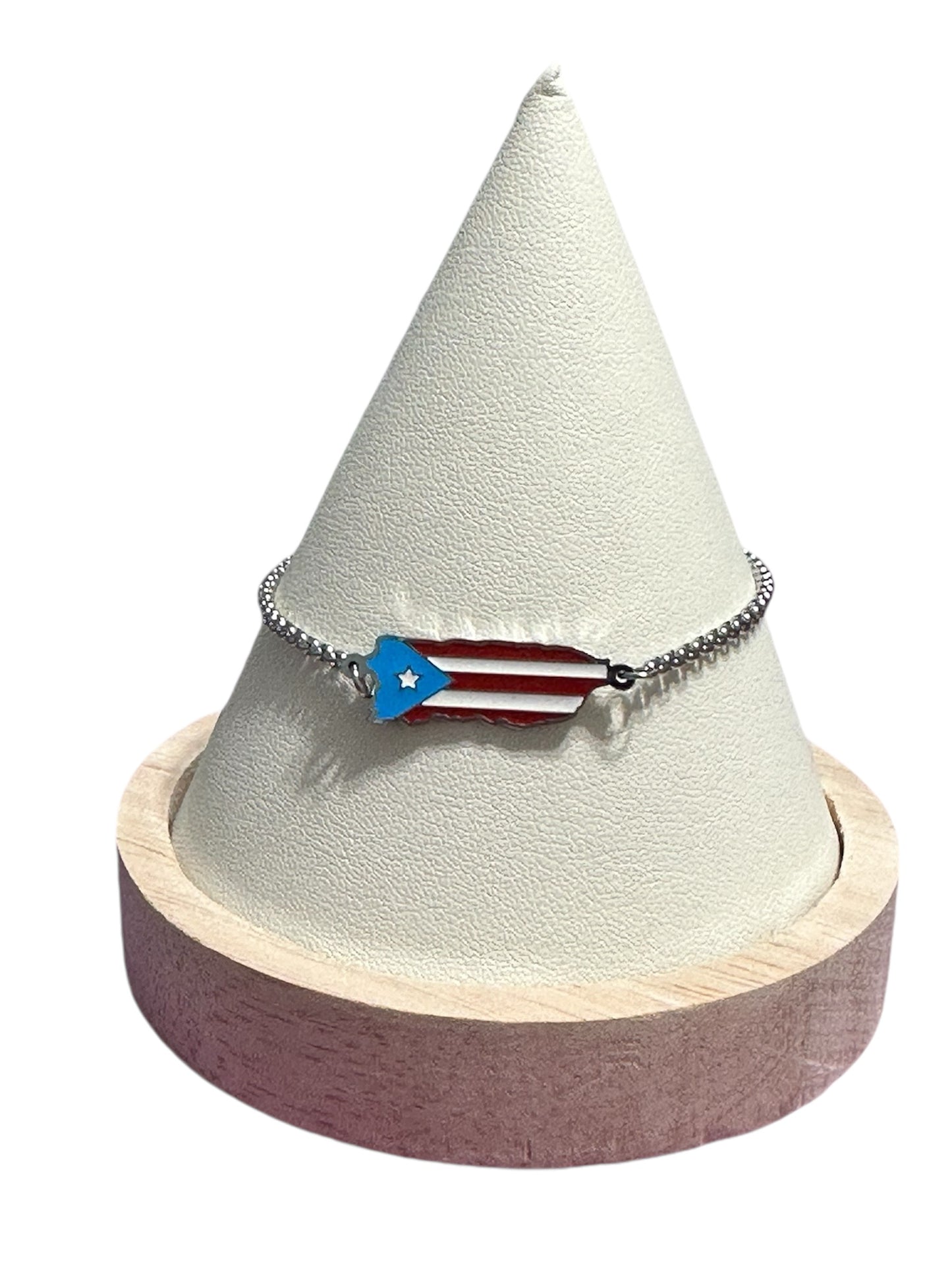 Set Mapa de PR con Color en Plateado (Collar, Pulseras y Aretes)