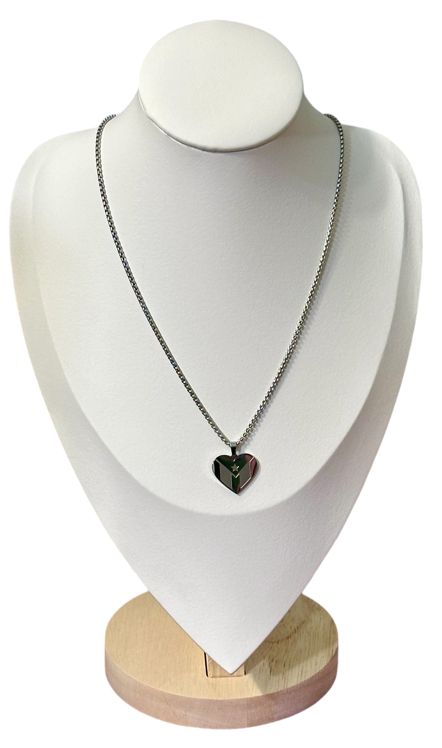 Bandera Corazón Plateada