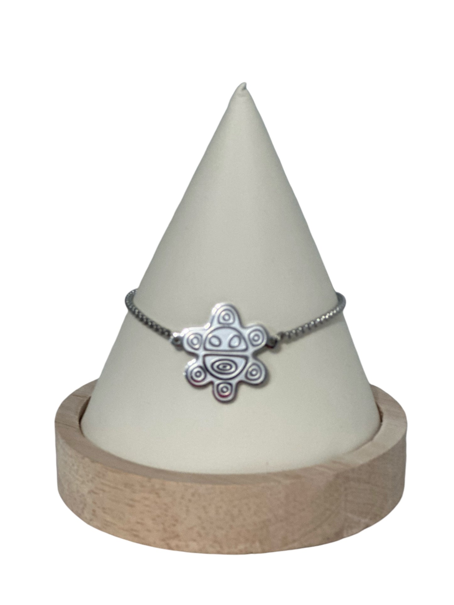 Pulsera Sol Taino Plateada