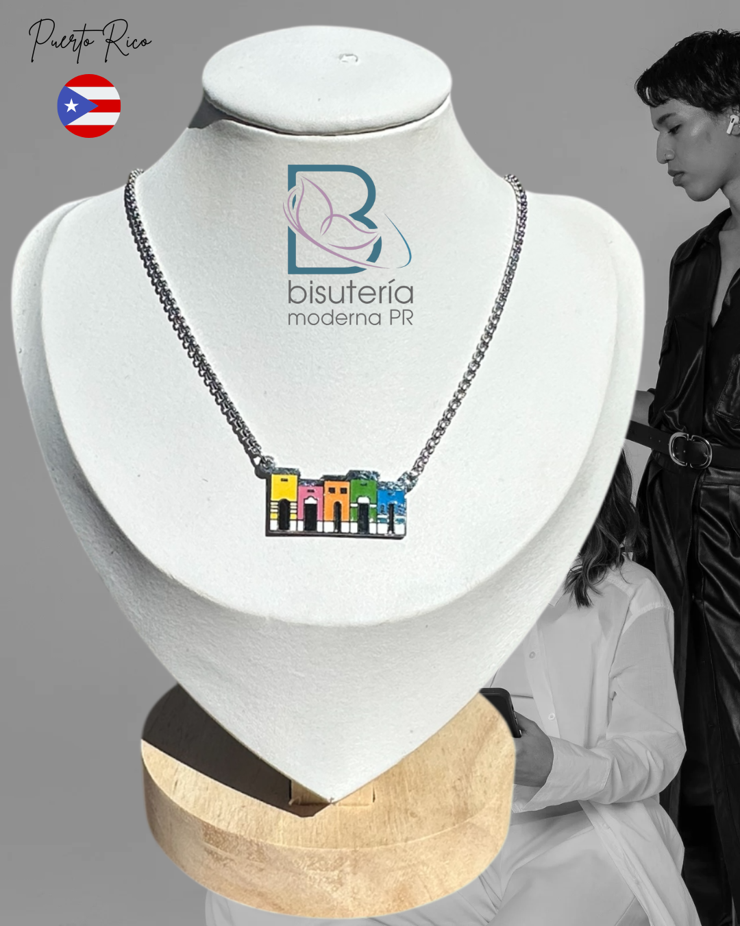 Collar Casitas de San Juan Plateado