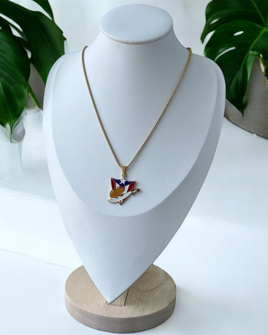 Collar Bandera Coqui/Machete Dorado