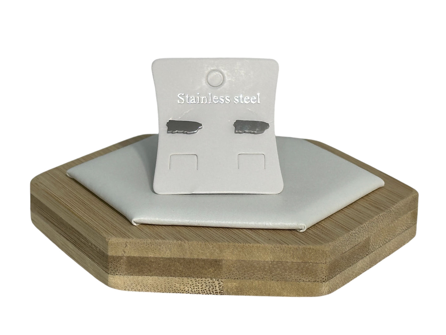 Set Mapa de PR Plateado Flat (Collar y Aretes)