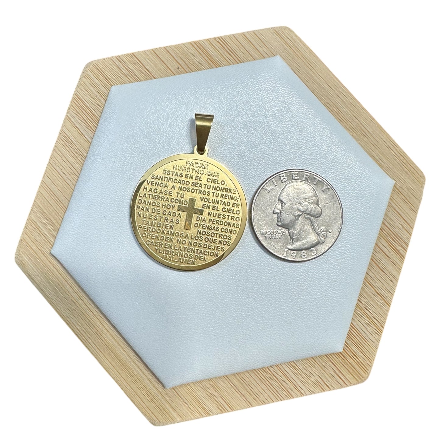 Set Padre Nuestro en Dorado (Pantallas y Collar)