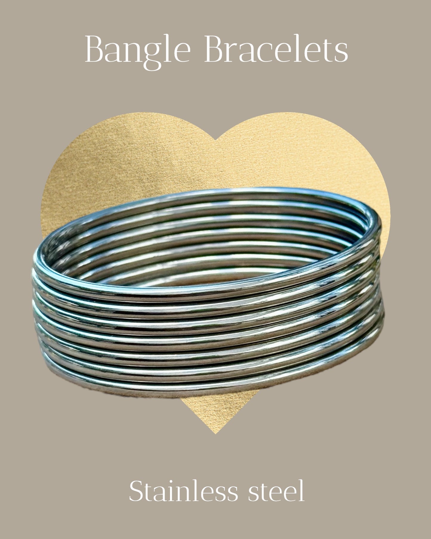 Set de 7 Bangle Bracelet Plateadas