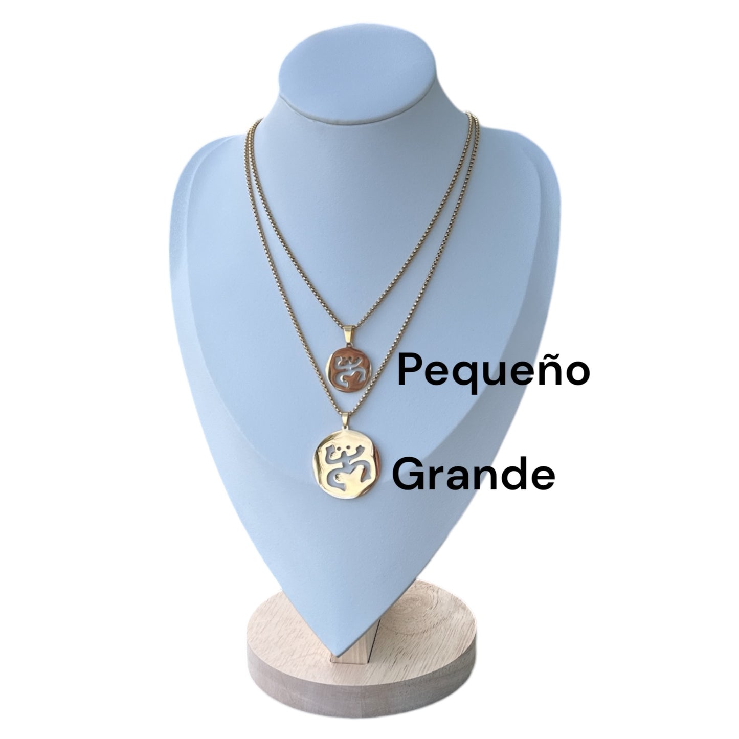 Collar Coqui Taino Redondo en Dorado