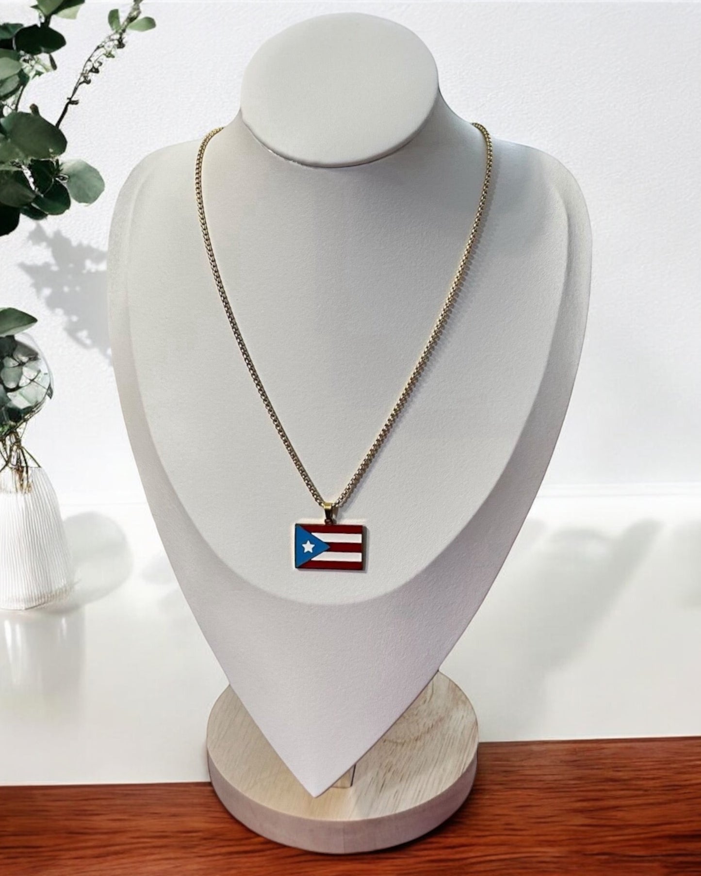 Bandera de P.R. Rectangular Multi en Dorado