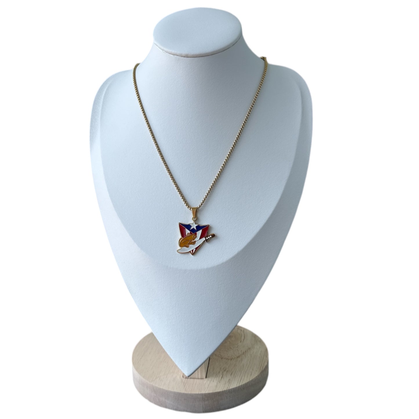 Collar Bandera Coqui/Machete Dorado