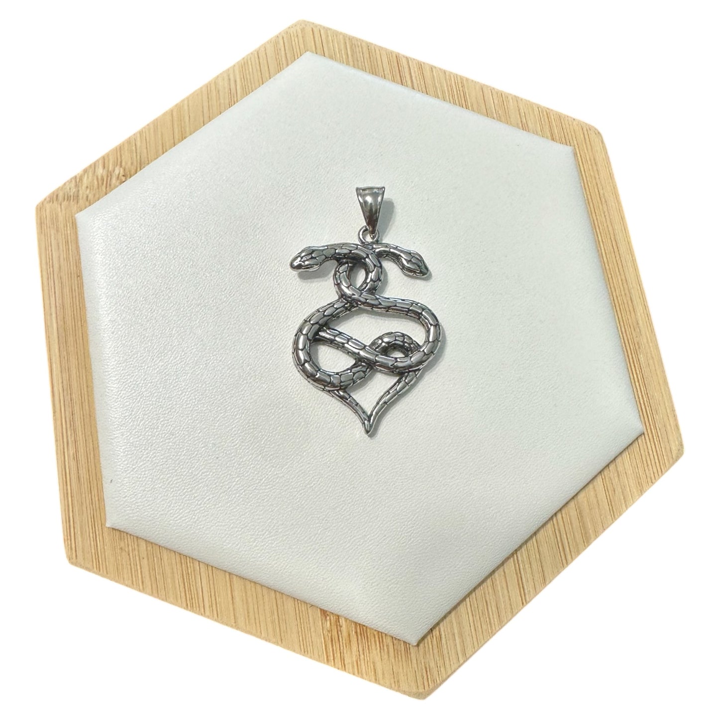 Collar Dos Serpientes en Plateado