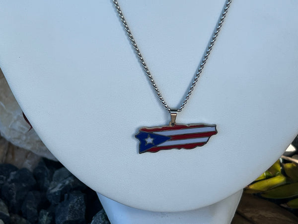 Collar Mapa de Puerto Rico Grande